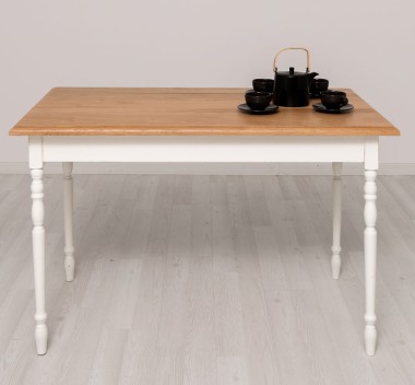 Table with oak top and turned legs, dim. 120x70x78 - PS660-120-TOP OAK