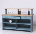 Raised bar counter, oak top