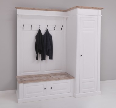 Hallway wardrobe, with shoe rack and coat hanger - right - PS720R