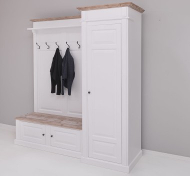Hallway wardrobe, with shoe rack and coat hanger - right - PS720R