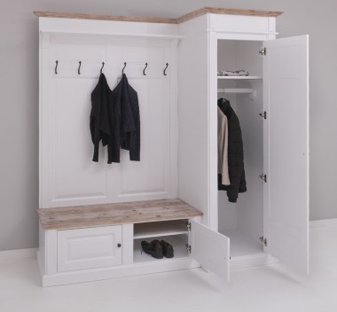 Hallway wardrobe, with shoe rack and coat hanger - right - PS720R