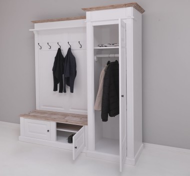 Hallway wardrobe, with shoe rack and coat hanger - right - PS720R