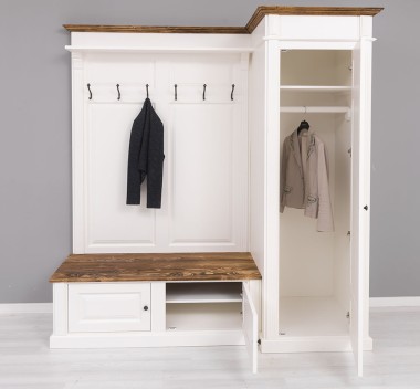 Hallway wardrobe, with shoe rack and coat hanger - right - PS720R