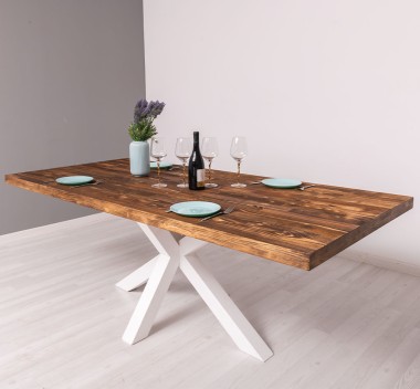 Dining table with central leg in X - PS715-210