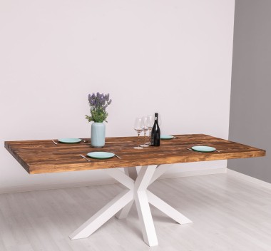 Dining table with central leg in X - PS715-210