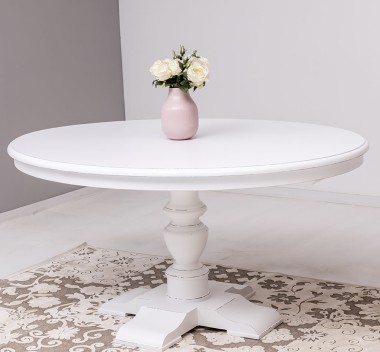 Oval table with turned central leg - PS714