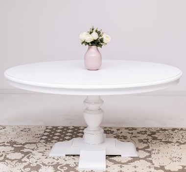 Oval table with turned central leg - PS714