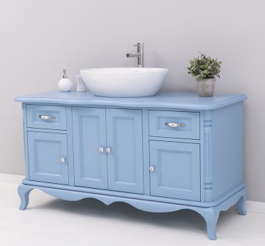 Chic bathroom furniture for vessel sink with 4 doors and 2 drawers - PS728