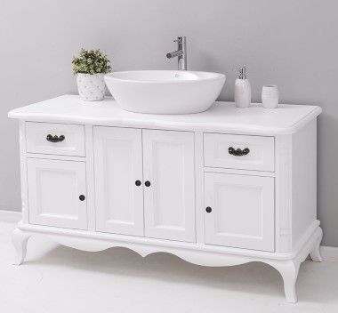 Chic bathroom furniture for vessel sink with 4 doors and 2 drawers - PS728