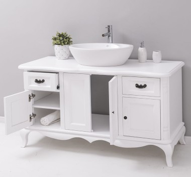 Chic bathroom furniture for vessel sink with 4 doors and 2 drawers - PS728