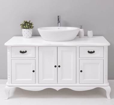 Chic bathroom furniture for vessel sink with 4 doors and 2 drawers - PS728