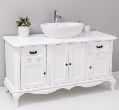 Chic bathroom furniture for vessel sink with 4 doors and 2 drawers - PS728