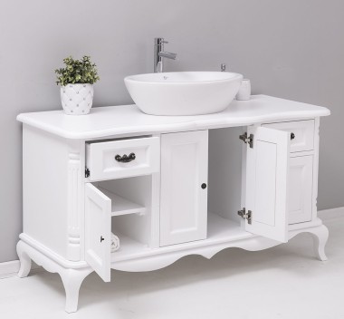 Chic bathroom furniture for vessel sink with 4 doors and 2 drawers - PS728