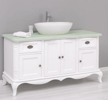 Chic bathroom furniture for vessel sink with 4 doors and 2 drawers - PS728