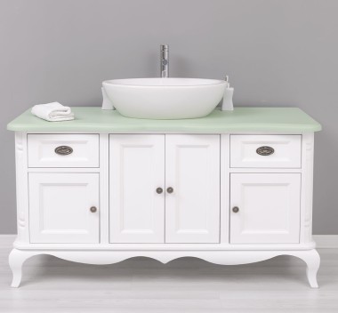 Chic bathroom furniture for vessel sink with 4 doors and 2 drawers - PS728