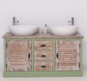 Bathroom cabinet with 2 lamellar doors - sinks are not included in the price
