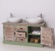 Bathroom cabinet with 2 lamellar doors - sinks are not included in the price