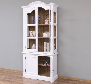 Showcase with 2 doors BAS + 2 glass doors, arched cornice SUP - PS553BAS+SUP