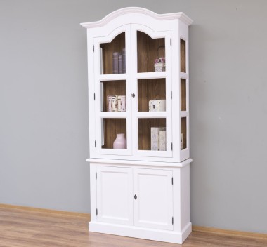Showcase with 2 doors BAS + 2 glass doors, arched cornice SUP - PS553BAS+SUP