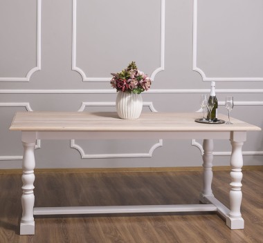 Monastery table with turned legs 180x90cm, oak top - PS581-180-TOP OAK