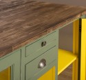 Kitchen island with doors and bottle compartment