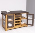 Kitchen island with doors and bottle compartment
