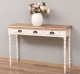 Console with turned legs, 3 drawers, oak top