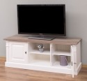 Chest of 2 doors and open shelves, oak top