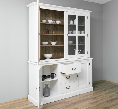 2-door sideboard, 3 BAS drawers + 2 SUP glass doors - PS370BAS+PS165SUP