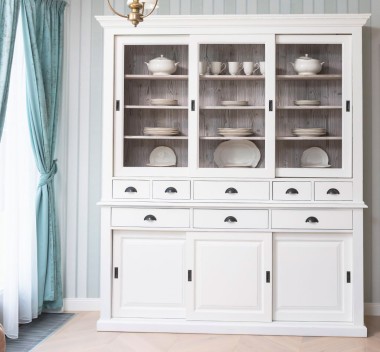 Sideboard with 3 sliding doors, 3 BAS drawers + 3 sliding glass doors, 5 SUP drawers - PS173+PS174