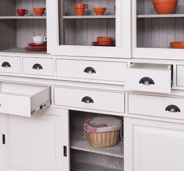 Sideboard with 3 sliding doors, 3 BAS drawers + 3 sliding glass doors, 5 SUP drawers - PS173+PS174