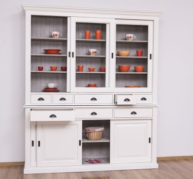 Sideboard with 3 sliding doors, 3 BAS drawers + 3 sliding glass doors, 5 SUP drawers - PS173+PS174