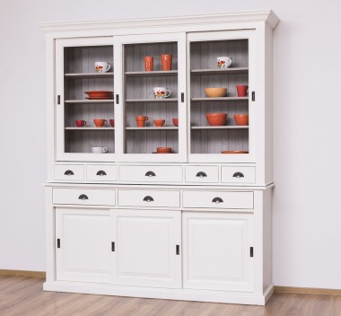 Sideboard with 3 sliding doors, 3 BAS drawers + 3 sliding glass doors, 5 SUP drawers - PS173+PS174