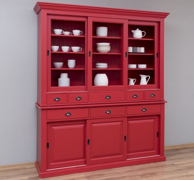 Sideboard with 3 sliding doors, 3 BAS drawers + 3 sliding glass doors, 5 SUP drawers - PS173+PS174
