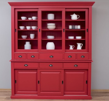 Sideboard with 3 sliding doors, 3 BAS drawers + 3 sliding glass doors, 5 SUP drawers - PS173+PS174