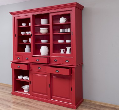Sideboard with 3 sliding doors, 3 BAS drawers + 3 sliding glass doors, 5 SUP drawers - PS173+PS174