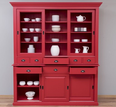 Sideboard with 3 sliding doors, 3 BAS drawers + 3 sliding glass doors, 5 SUP drawers - PS173+PS174