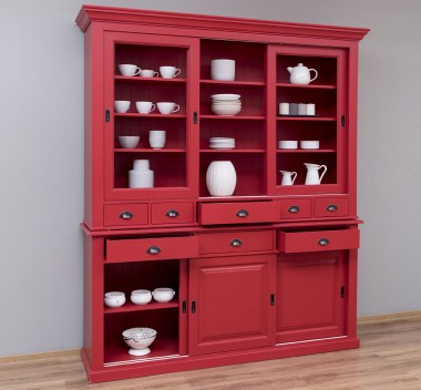 Sideboard with 3 sliding doors, 3 BAS drawers + 3 sliding glass doors, 5 SUP drawers - PS173+PS174