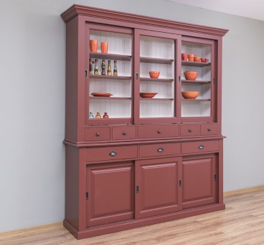 Sideboard with 3 sliding doors, 3 BAS drawers + 3 sliding glass doors, 5 SUP drawers - PS173+PS174