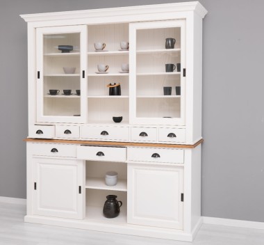 Sideboard with 3 sliding doors, 3 BAS drawers + 3 sliding glass doors, 5 SUP drawers - PS173+PS174