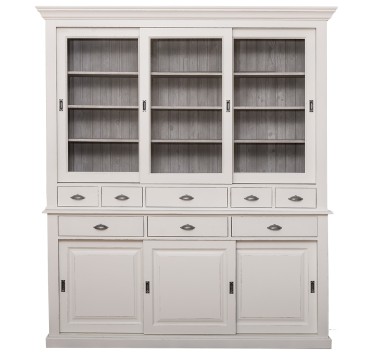 Sideboard with 3 sliding doors, 3 BAS drawers + 3 sliding glass doors, 5 SUP drawers - PS173+PS174