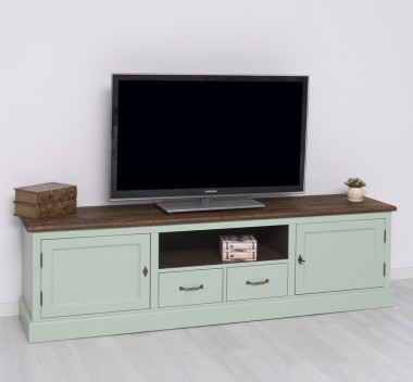 TV sideboard 2 drawers 2 doors oak top BAS - Color Top_P064 - Color Ext._P092 / Color Int._P086 - TRIPLE COLORED