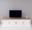 TV cabinet with 4 sliding doors, BAS - Color Top_P001 -Color Corp_P039A - DOUBLE COLORED