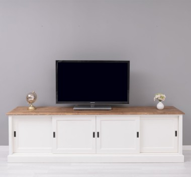 TV cabinet with 4 sliding doors, BAS - Color Top_P001 -Color Corp_P039A - DOUBLE COLORED