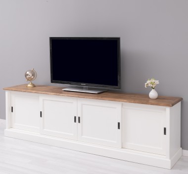 TV cabinet with 4 sliding doors, BAS - Color Top_P001 -Color Corp_P039A - DOUBLE COLORED