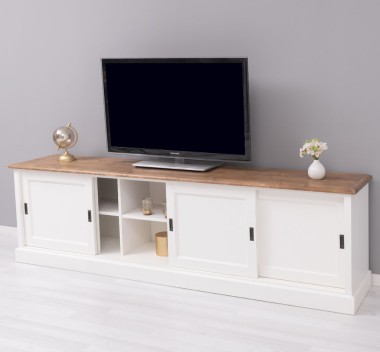 TV cabinet with 4 sliding doors, BAS - Color Top_P001 -Color Corp_P039A - DOUBLE COLORED