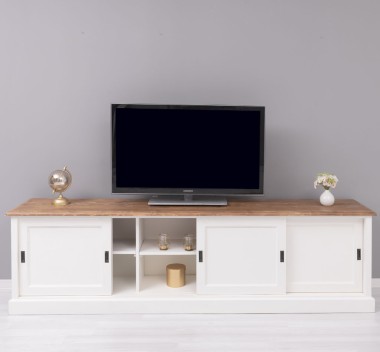TV cabinet with 4 sliding doors, BAS - Color Top_P001 -Color Corp_P039A - DOUBLE COLORED