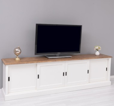 TV cabinet with 4 sliding doors, BAS - Color Top_P001 -Color Corp_P039A - DOUBLE COLORED