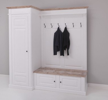 Hallway wardrobe, with shoe rack and coat hanger - left - PS720L