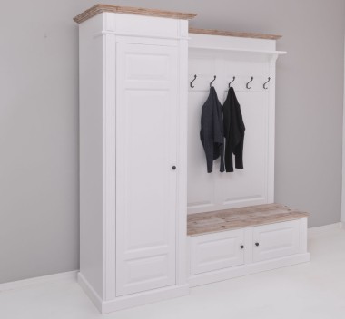 Hallway wardrobe, with shoe rack and coat hanger - left - PS720L